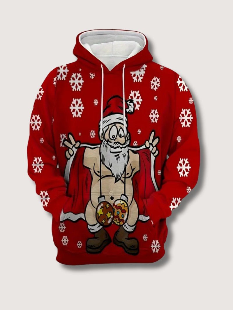 Men’s Santa Print Christmas Hoodie - Mens Christmas Jumpers - Wild Eye Vision