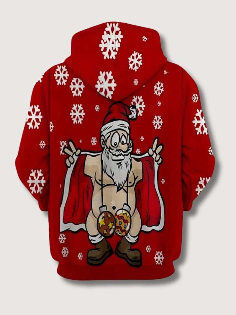 Men’s Santa Print Christmas Hoodie - Mens Christmas Jumpers - Wild Eye Vision