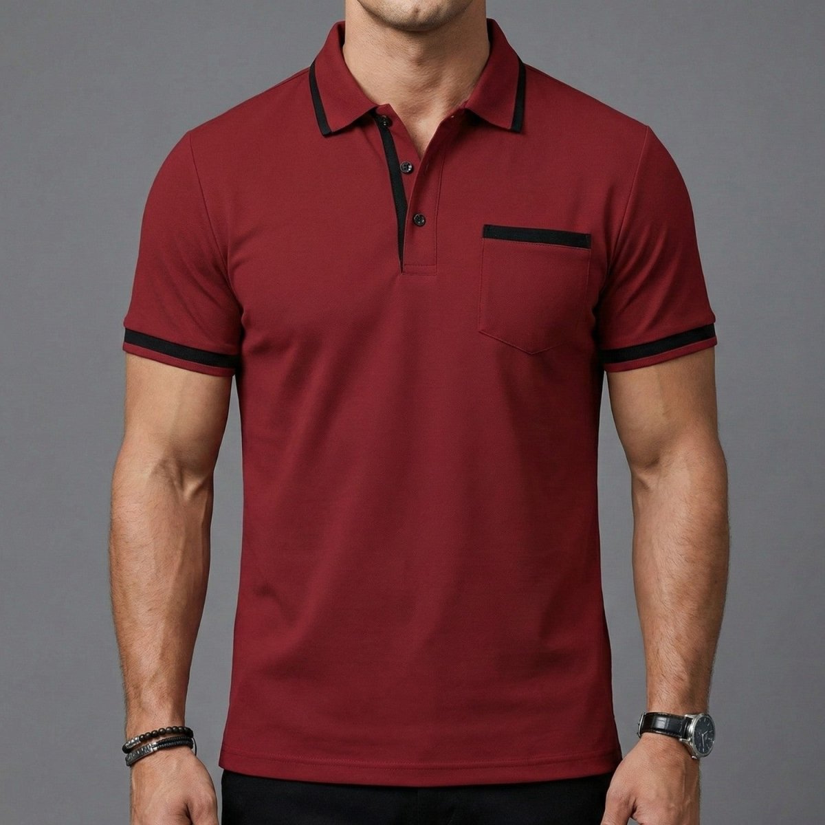 Men's Smart Contrast Trim Polo Shirt - Polo Shirts - Wild Eye Vision
