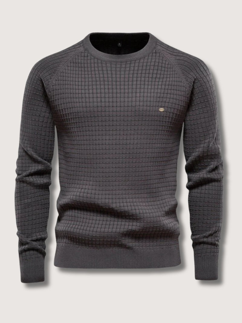 Men’s Textured Knit Crew Neck Jumper - Men Knitted Jumper - Wild Eye Vision