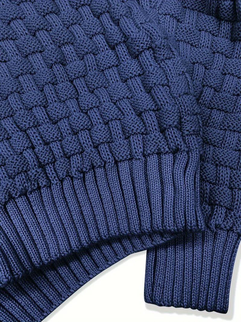 Men’s Textured Knit Shawl Collar Jumper - Men Knitted Jumper - Wild Eye Vision