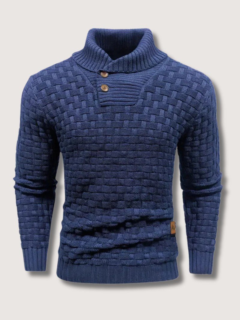 Men’s Textured Knit Shawl Collar Jumper - Men Knitted Jumper - Wild Eye Vision