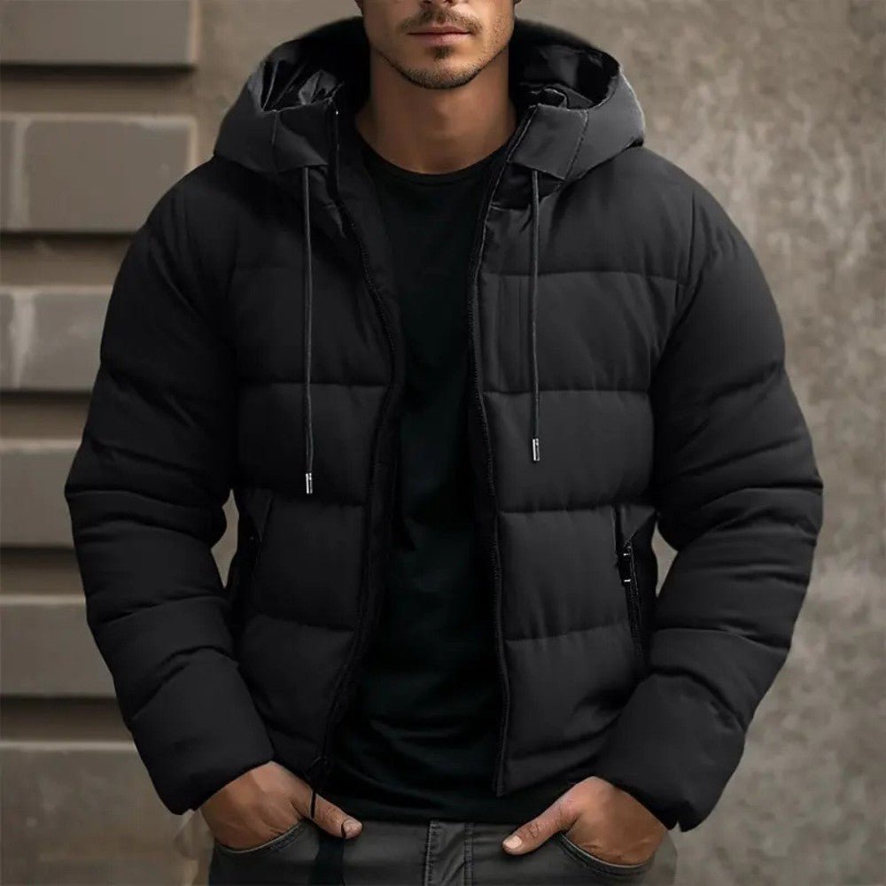 Men’s Warm Puffer Jacket with Hood - Men's Puffer Jacket - Wild Eye Vision