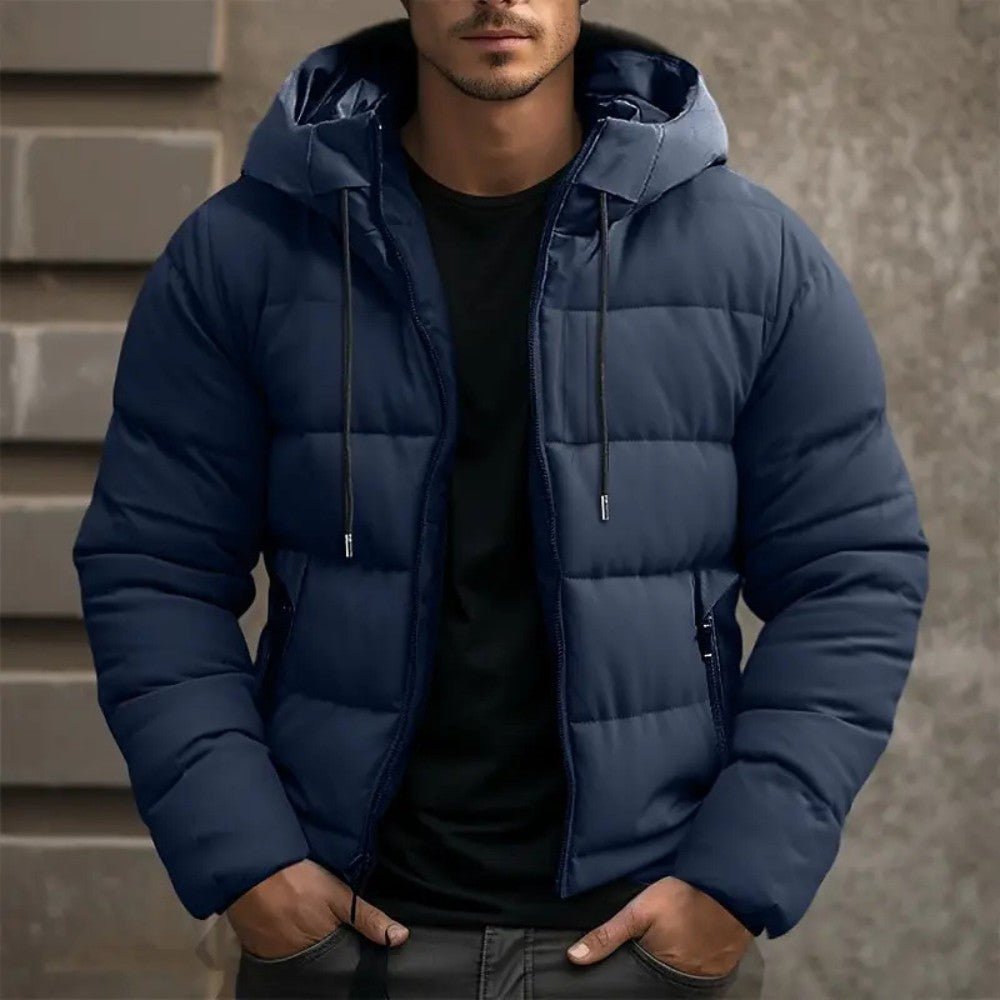 Men’s Warm Puffer Jacket with Hood - Men's Puffer Jacket - Wild Eye Vision