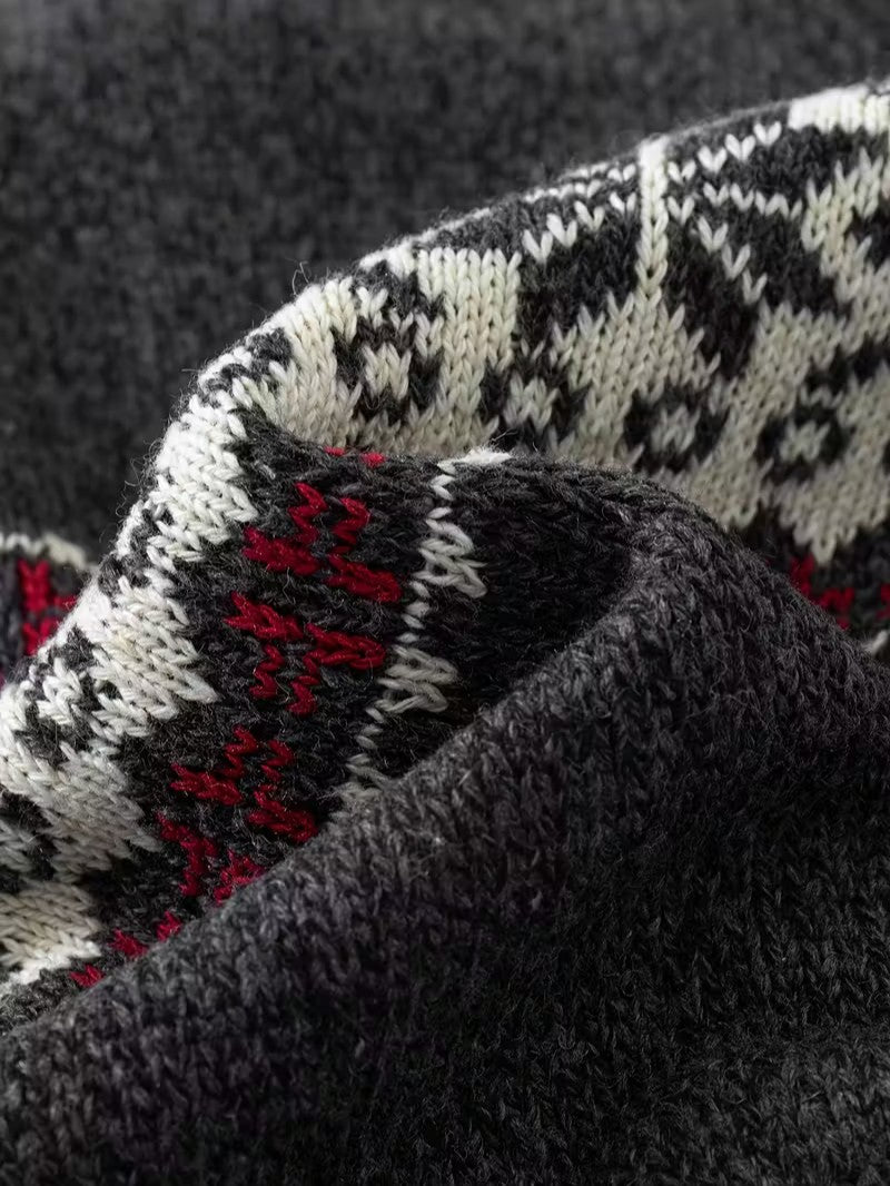 Men’s Winter Knit Cardigan with Stand Collar - Men Knit Cardigan - Wild Eye Vision