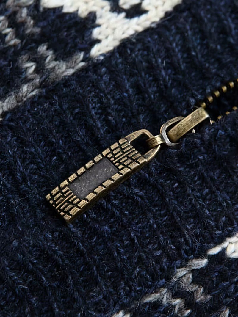 Men’s Winter Knit Cardigan with Stand Collar - Men Knit Cardigan - Wild Eye Vision