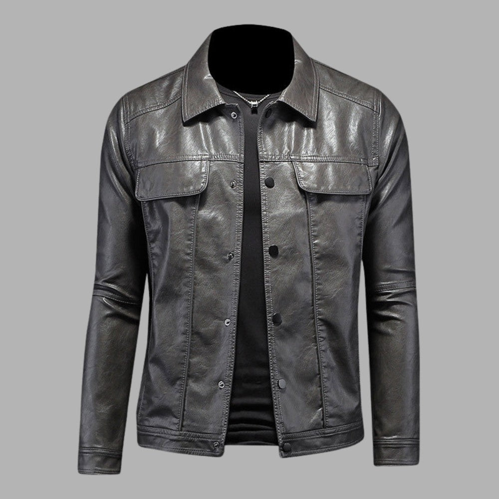 Modern Casual Biker Jacket - Men's Leather Jacket - Wild Eye Vision