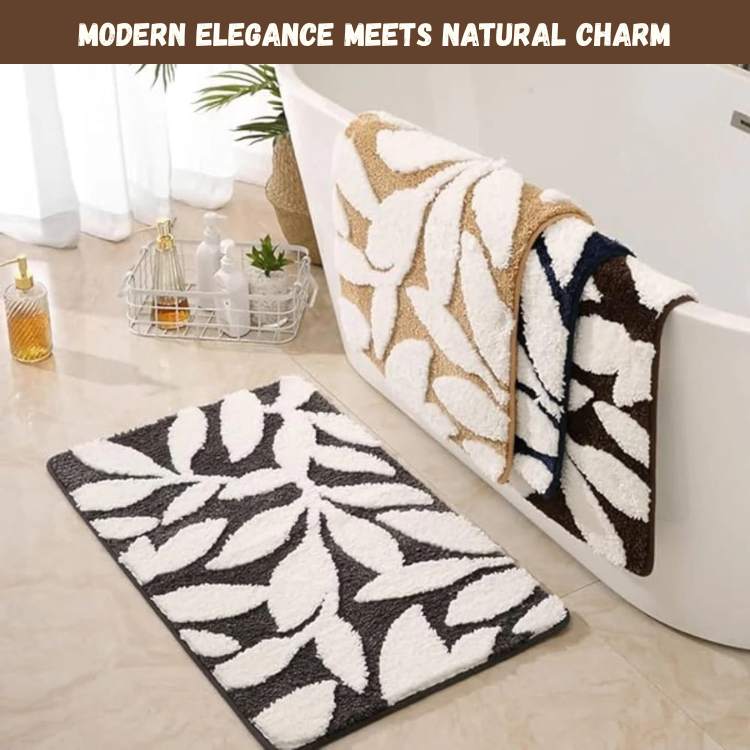 NatureSoft Ultra - Soft Leaf Pattern Bath Mat - Bath Mat - Wild Eye Vision