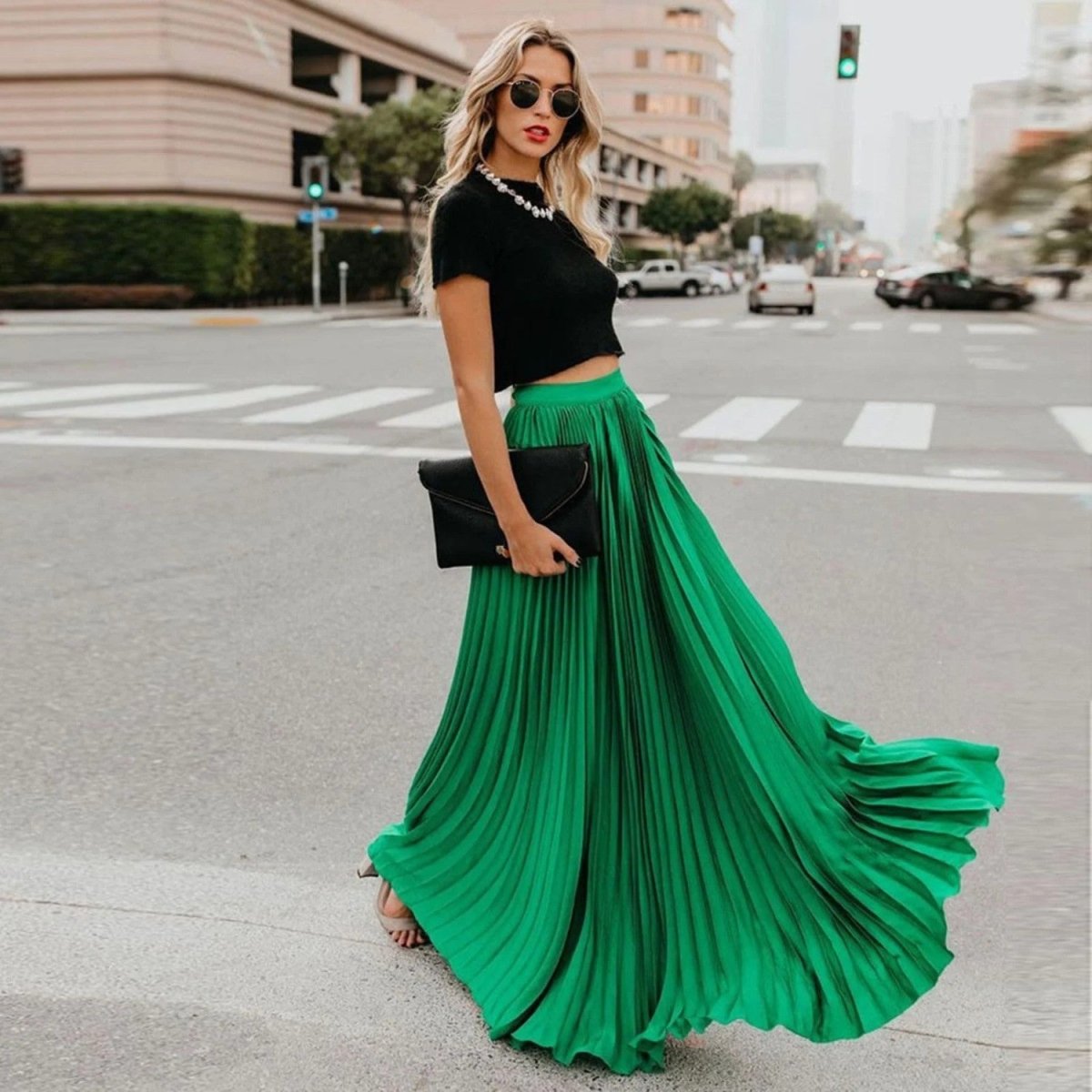 Pleated High Waist Maxi Skirt - Skirt - Wild Eye Vision