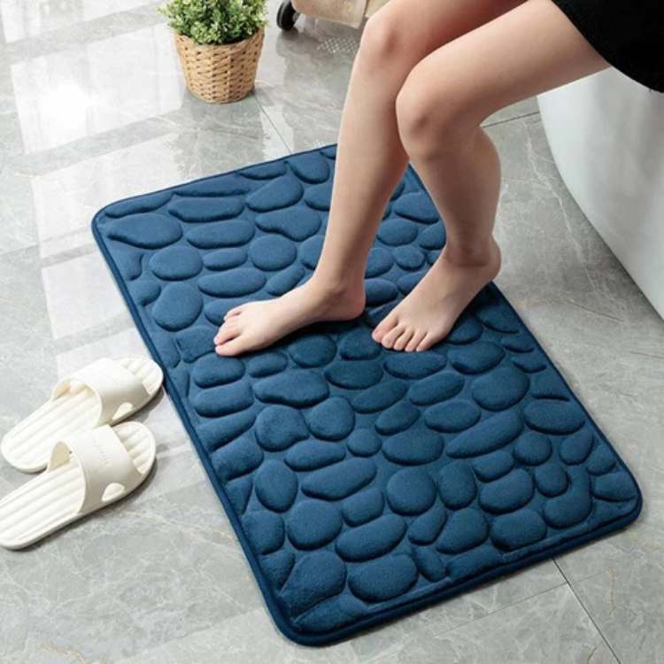 PlushPebble Cobblestone Bathroom Mat - Bathroom Mat - Wild Eye Vision