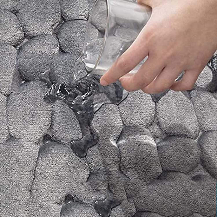 PlushPebble Cobblestone Bathroom Mat - Bathroom Mat - Wild Eye Vision