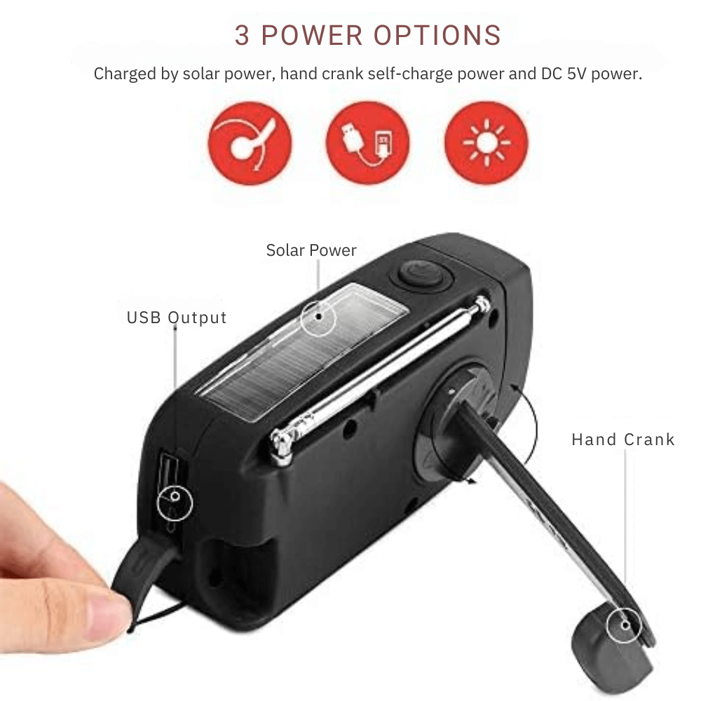 Portable Multi - Function Wind - Up Radio - Wind - Up Radio - Wild Eye Vision
