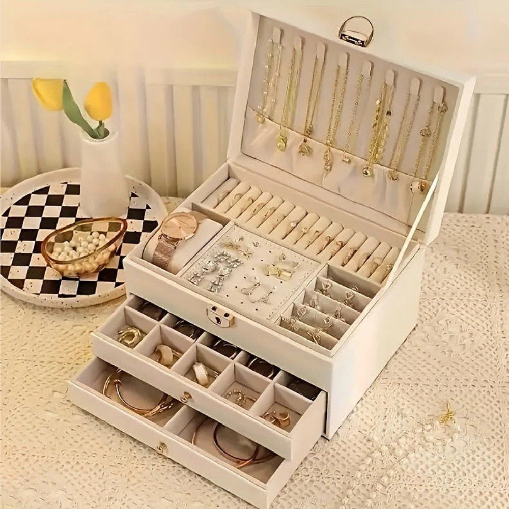 Premium Leather Jewelry Storage Organizer - Jewelry Box - Wild Eye Vision