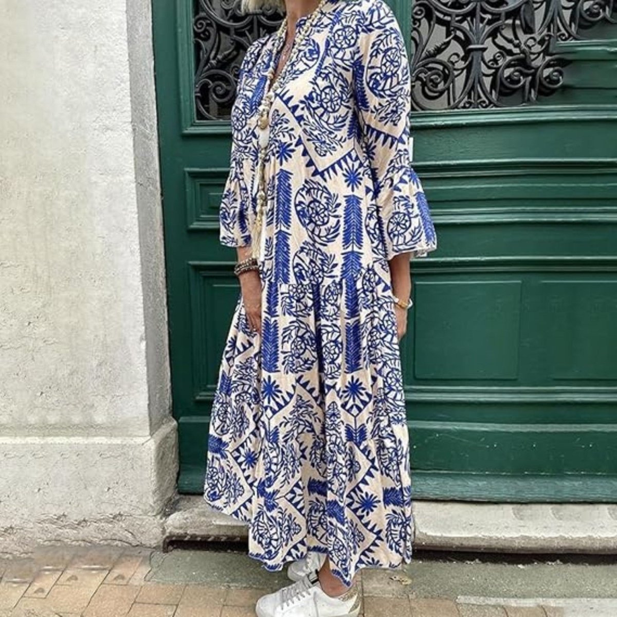 Printed Boho Maxi Dress - Maxi Dress - Wild Eye Vision