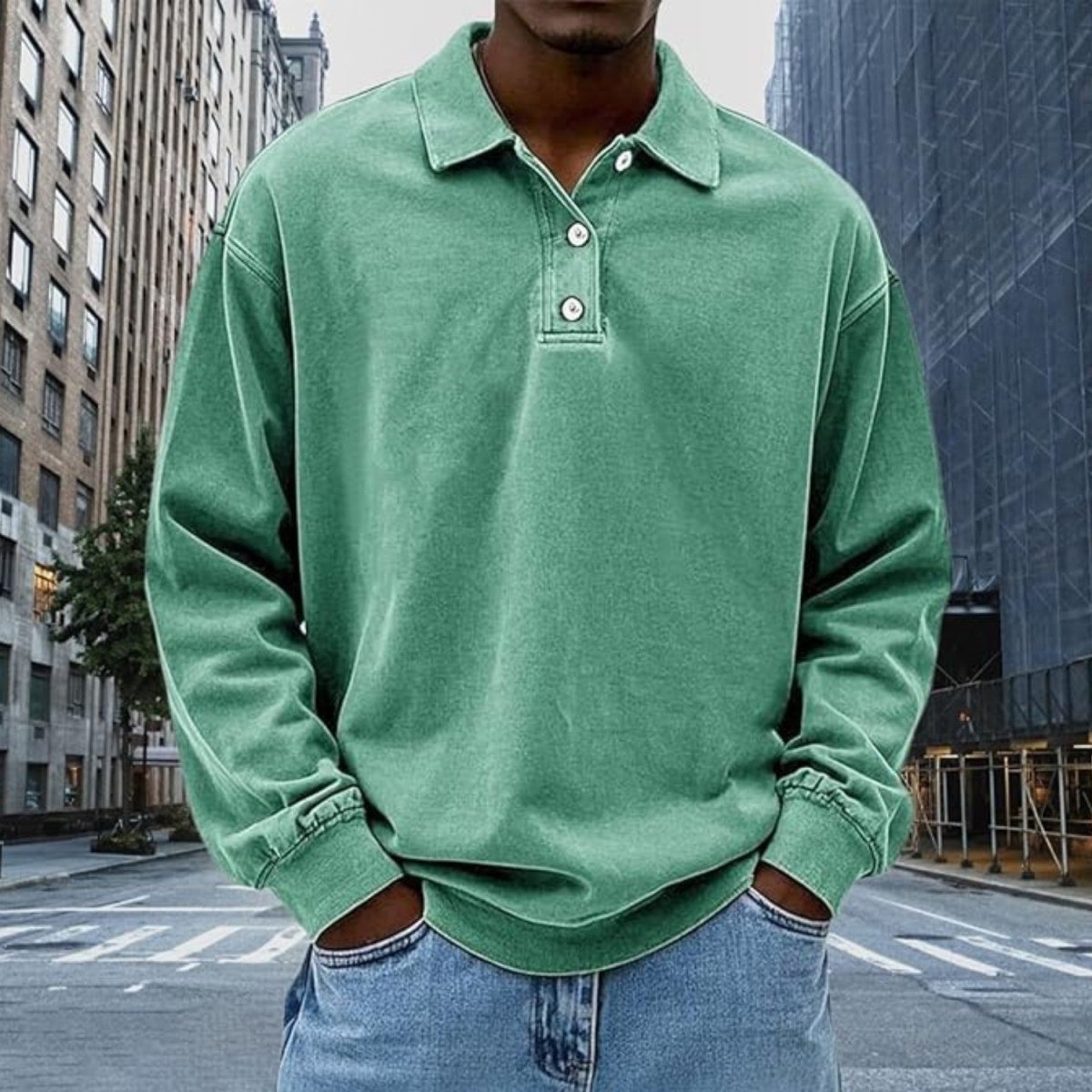 Relaxed Long Sleeve Polo Shirt - Polo Shirts - Wild Eye Vision