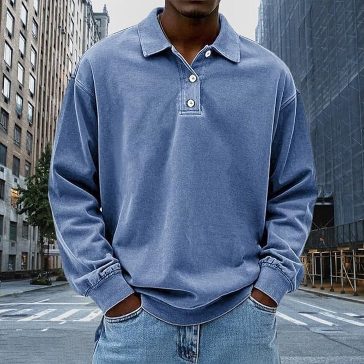 Relaxed Long Sleeve Polo Shirt - Polo Shirts - Wild Eye Vision