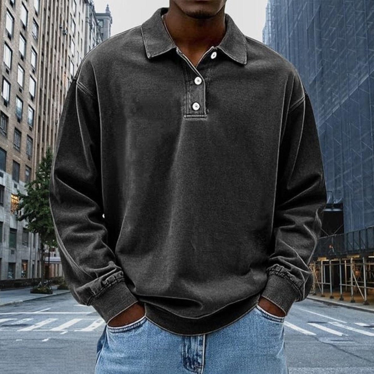 Relaxed Long Sleeve Polo Shirt - Polo Shirts - Wild Eye Vision