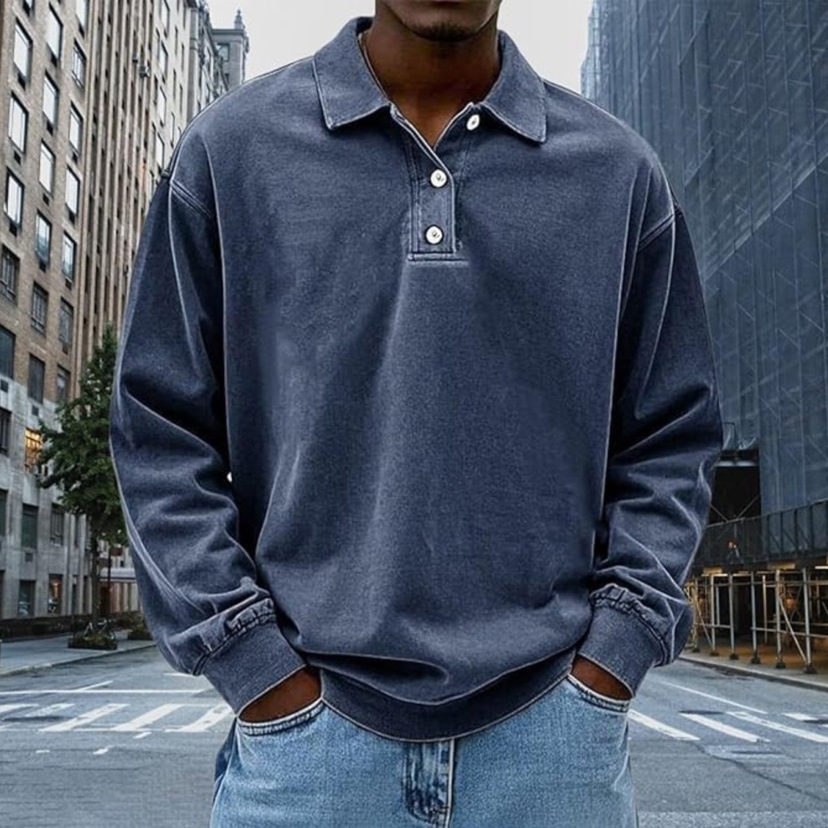 Relaxed Long Sleeve Polo Shirt - Polo Shirts - Wild Eye Vision