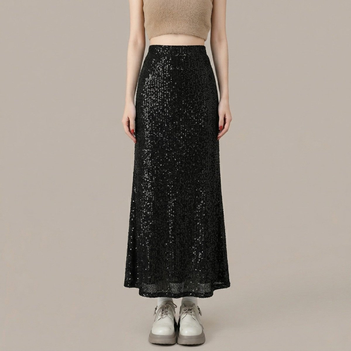 Sequin Elastic Waist Maxi Skirt - Skirt - Wild Eye Vision