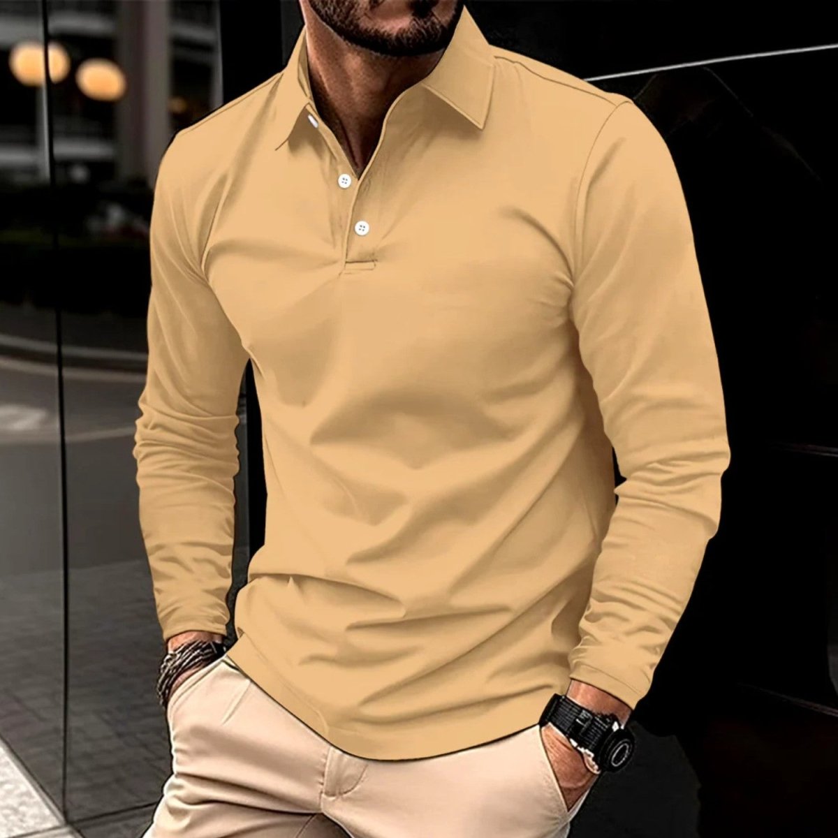 Slim Fit Long Sleeve Polo Shirt - Polo Shirts - Wild Eye Vision