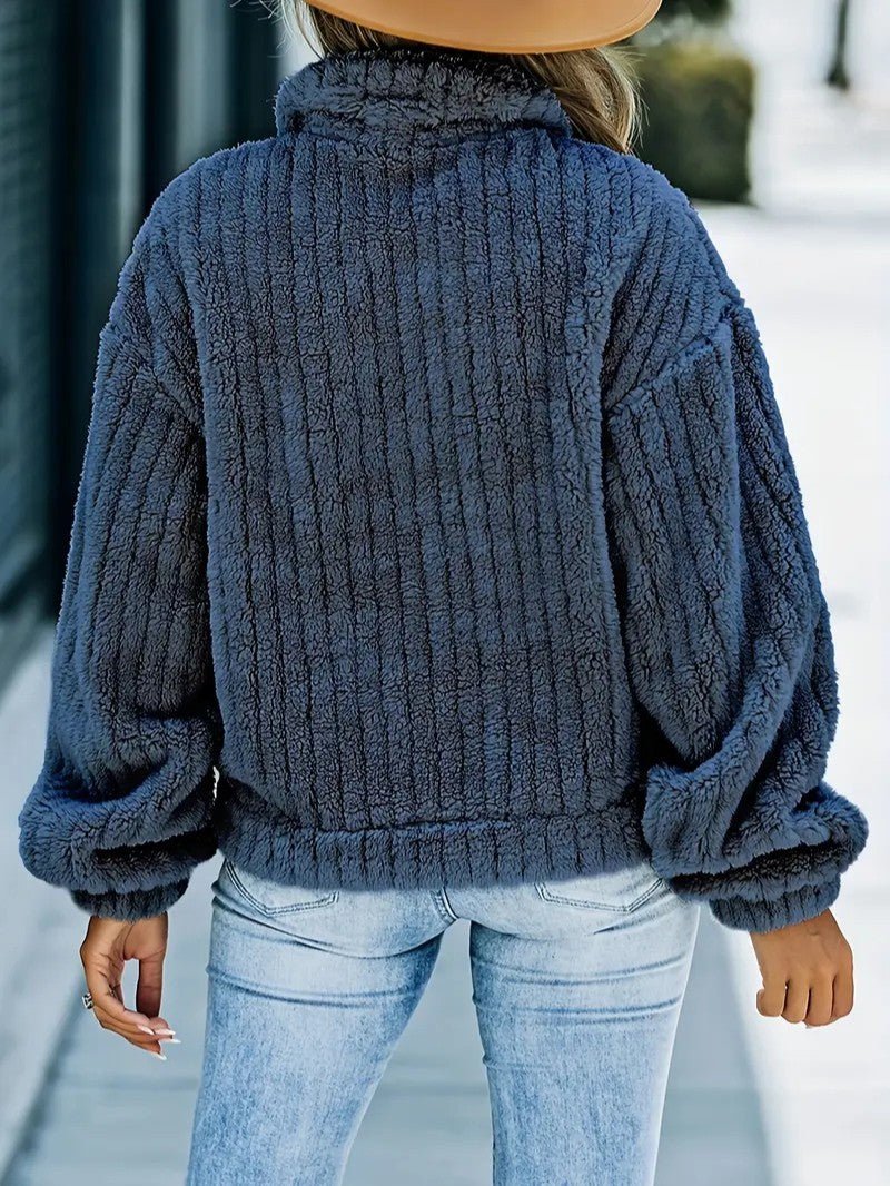 Soft Faux Fur Button Trucker Jacket - Women's Winter Jacket - Wild Eye Vision