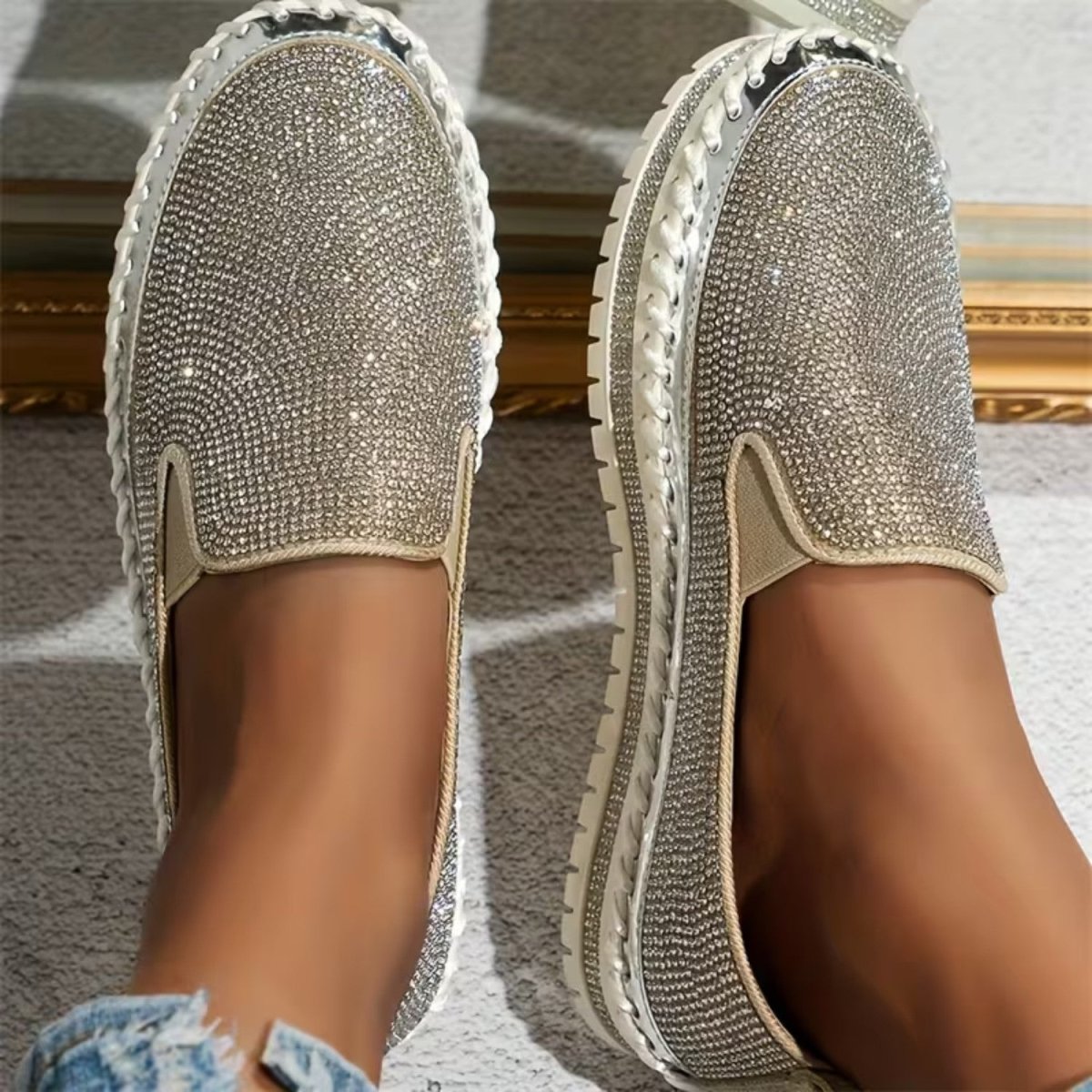 Sparkle Comfort Slip On Loafers - Orthopedic Slippers - Wild Eye Vision