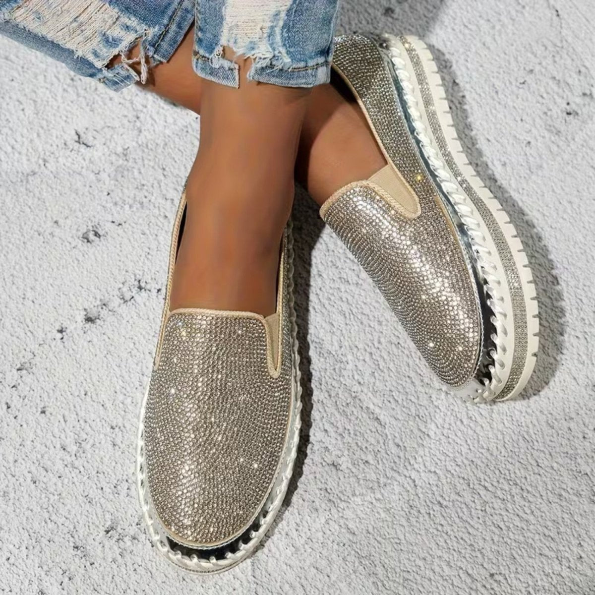 Sparkle Comfort Slip On Loafers - Orthopedic Slippers - Wild Eye Vision