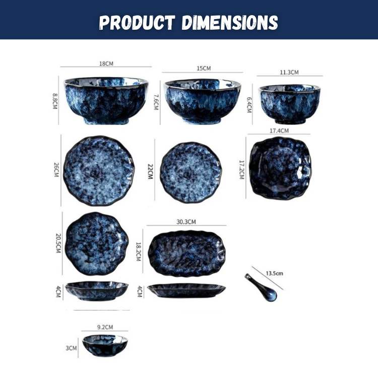 StellarBlue 10 - Piece Dinner Set - Dinner Set - Wild Eye Vision