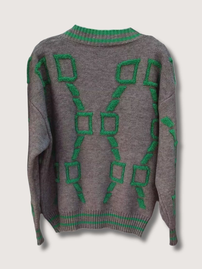 V - Neck Color Block Knit Cardigan - Women Knit Cardigan - Wild Eye Vision