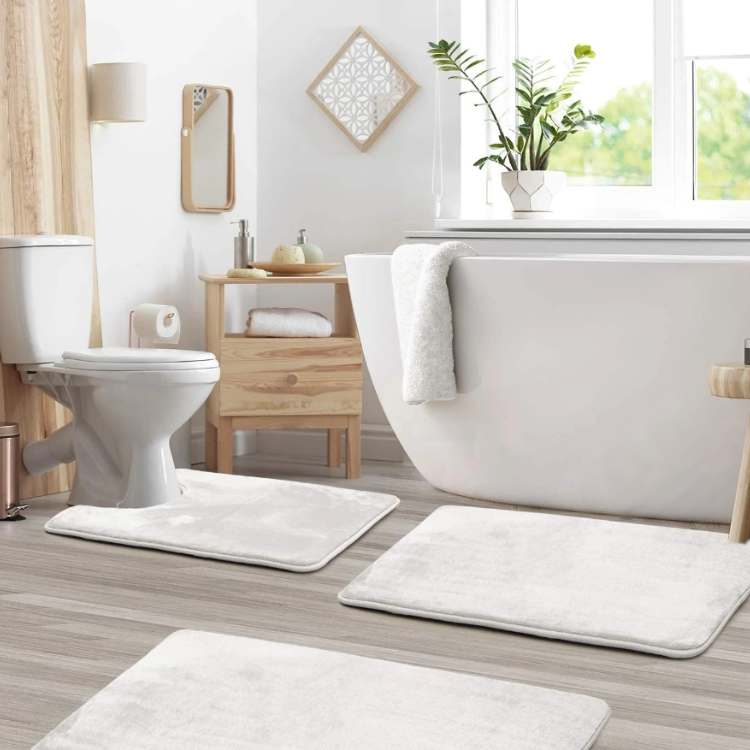 VelvetLuxe 3 - Piece Foam Bath Mat Set - Bath Mat Set - Wild Eye Vision