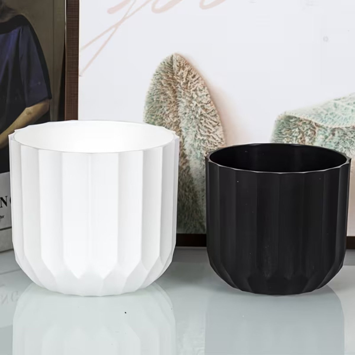 Vertical Striped Pot for Indoor Plants - Flowerpot - Wild Eye Vision