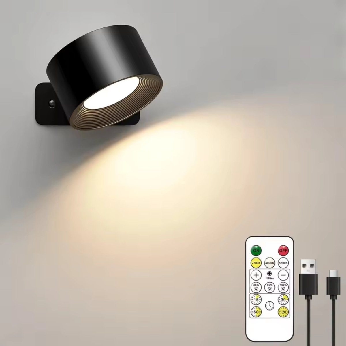 Wireless Rotating LED Wall Light - Bedside Lamp - Wild Eye Vision