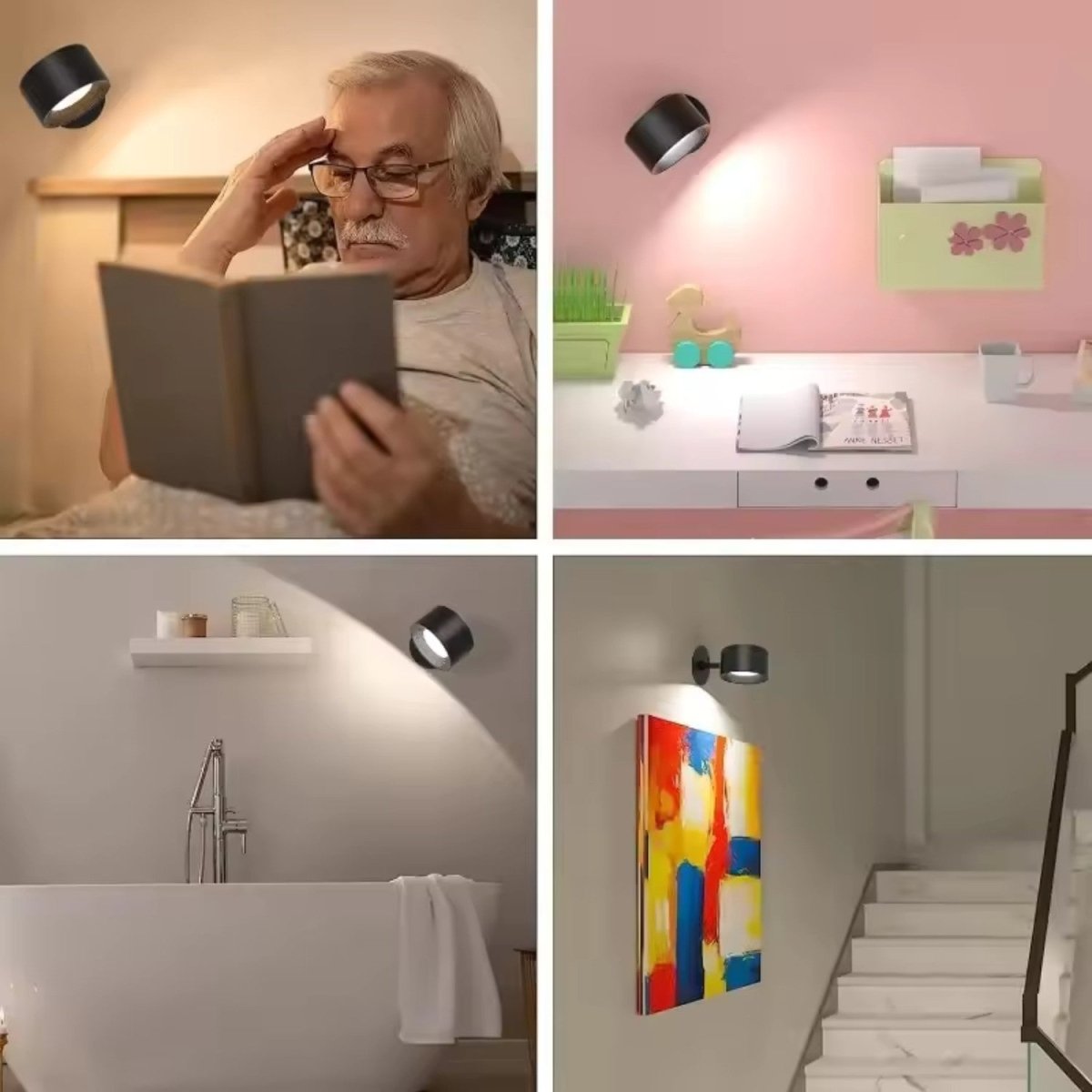 Wireless Rotating LED Wall Light - Bedside Lamp - Wild Eye Vision