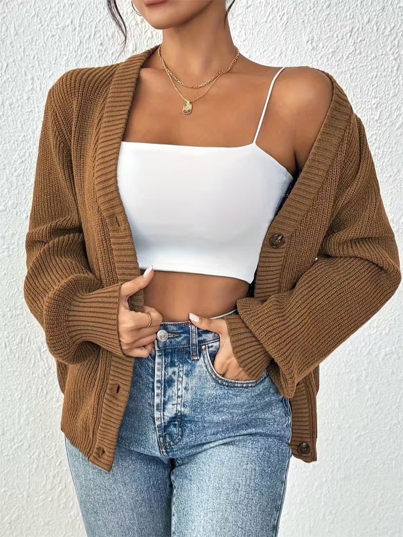 Women’s Button Front Knit Cardigan - Women Knit Cardigan - Wild Eye Vision