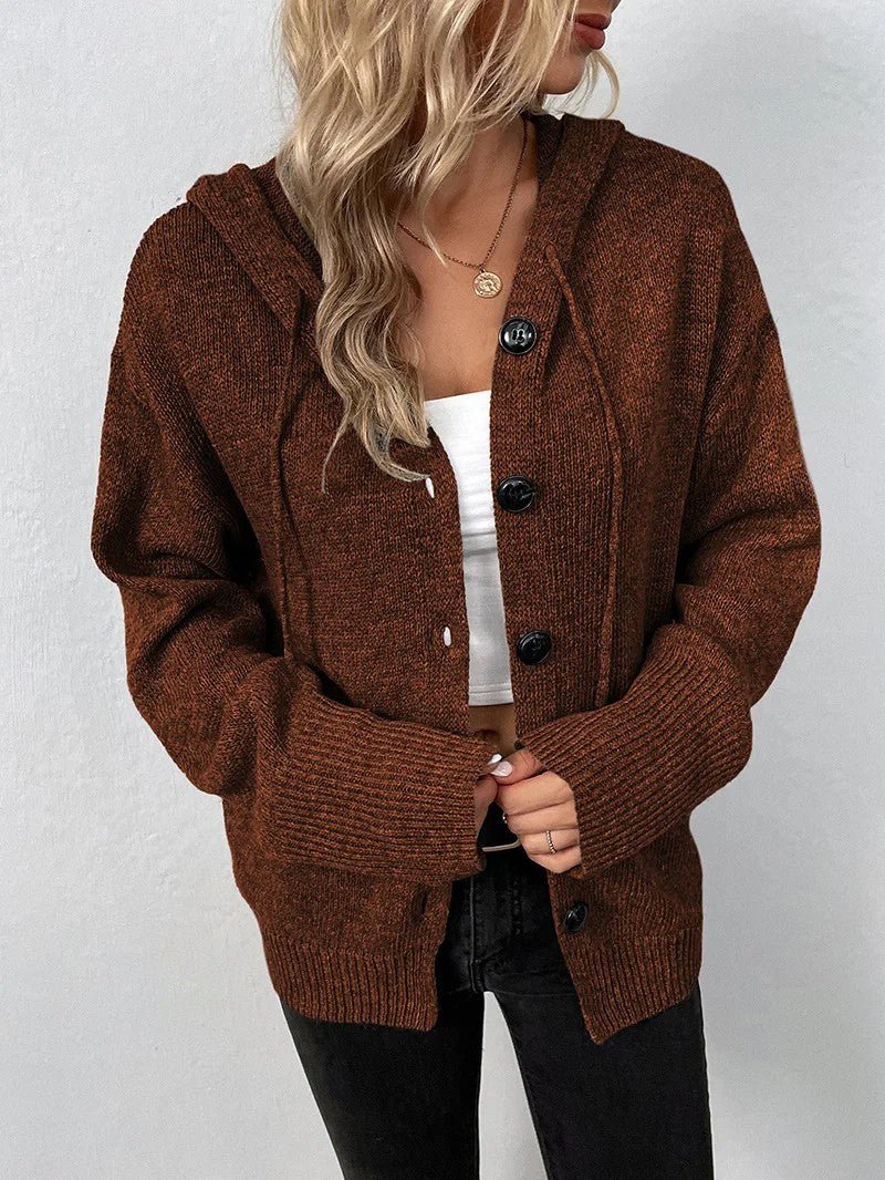 Women's Button Front Knit Cardigan - Women Knit Cardigan - Wild Eye Vision