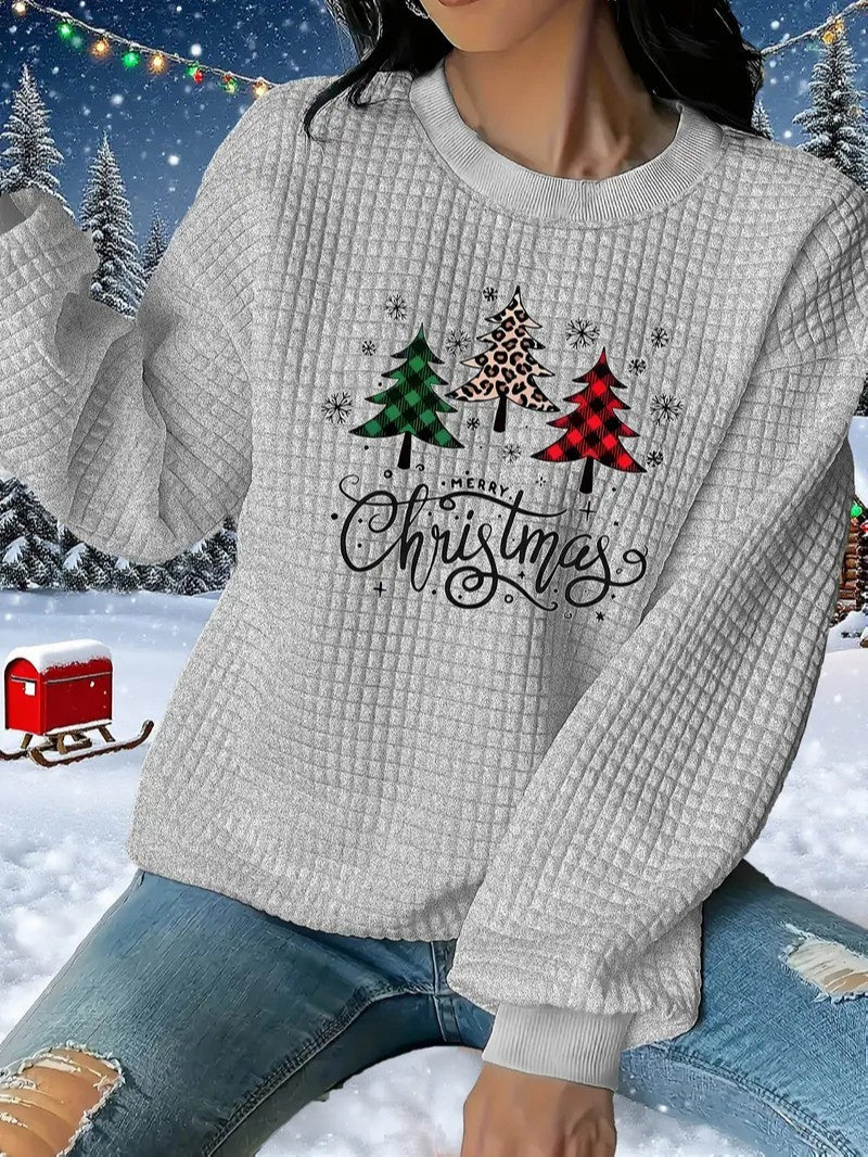 Women’s Christmas Tree Crewneck Sweatshirt - Ladies Christmas Jumpers - Wild Eye Vision
