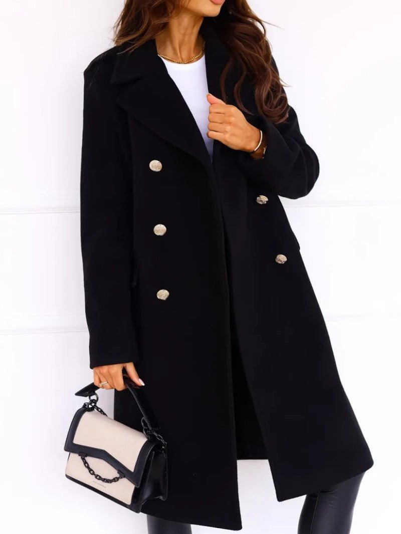 Women's Double Breasted Long Coat - Women's Coat - Wild Eye Vision