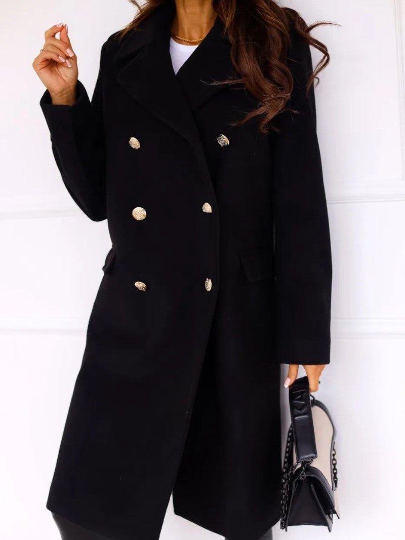 Women's Double Breasted Long Coat - Women's Coat - Wild Eye Vision