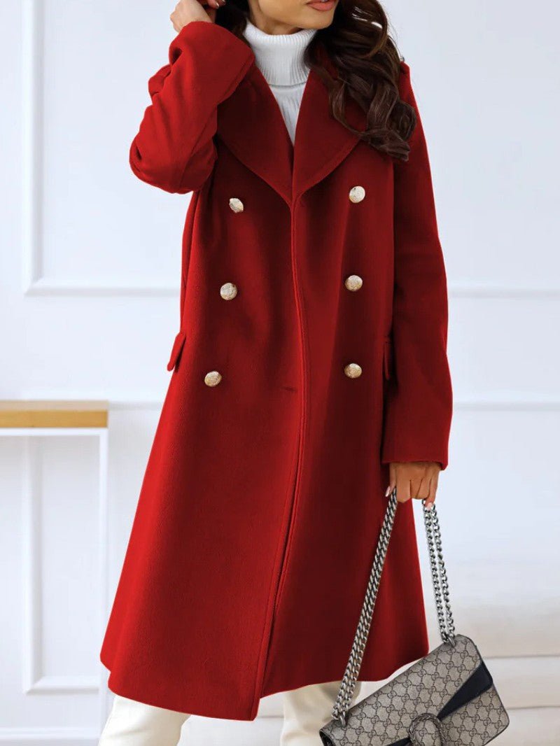 Women's Double Breasted Long Coat - Women's Coat - Wild Eye Vision