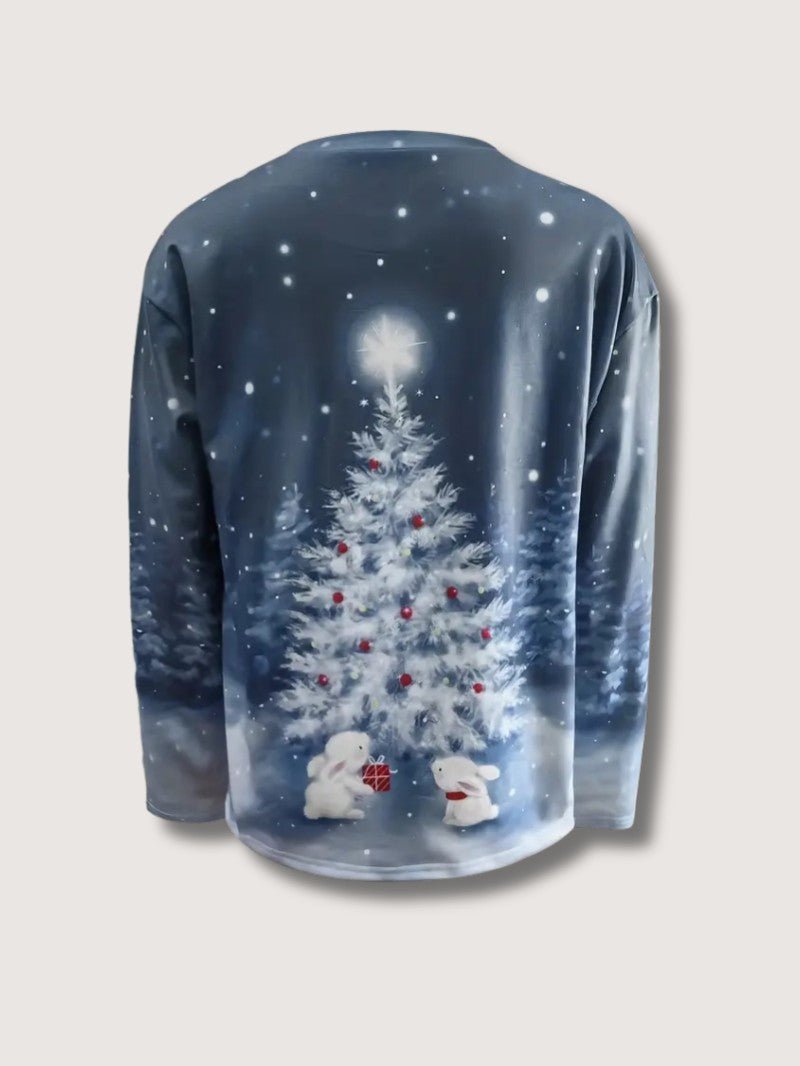 Women’s Glitter Christmas Tree Print Sweatshirt - Ladies Christmas Jumpers - Wild Eye Vision