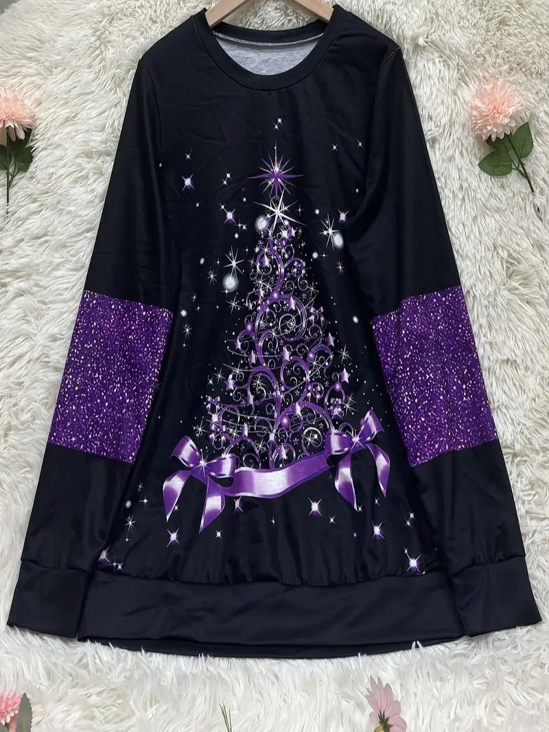 Women’s Glitter Christmas Tree Sweatshirt - Ladies Christmas Jumpers - Wild Eye Vision