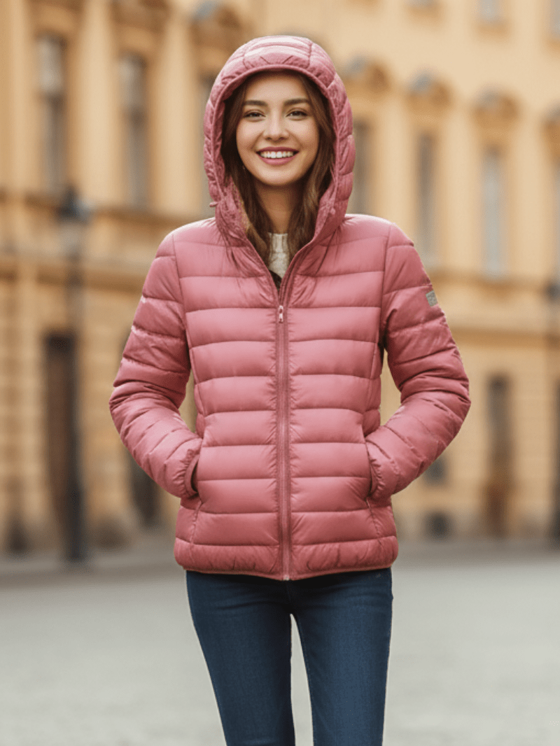 Women’s Lightweight Hooded Puffer Jacket - Women's Puffer Jacket - Wild Eye Vision