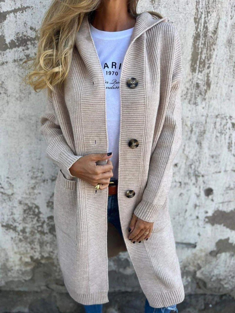 Women's Long Knit Button Cardigan - Women's Coat - Wild Eye Vision