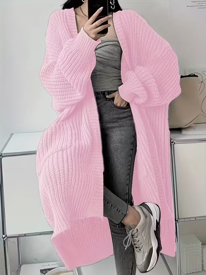 Women's Long Open Front Cardigan - Women Knit Cardigan - Wild Eye Vision