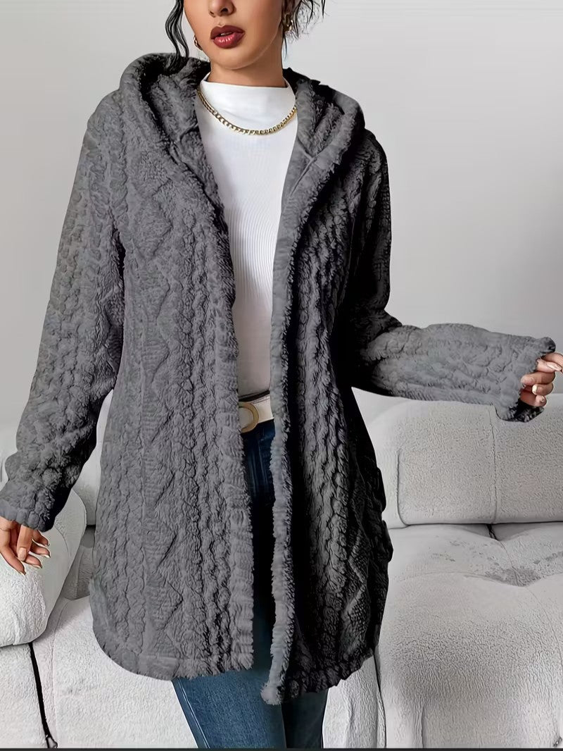 Women’s Longline Hooded Knit Cardigan - Women Cardigan - Wild Eye Vision