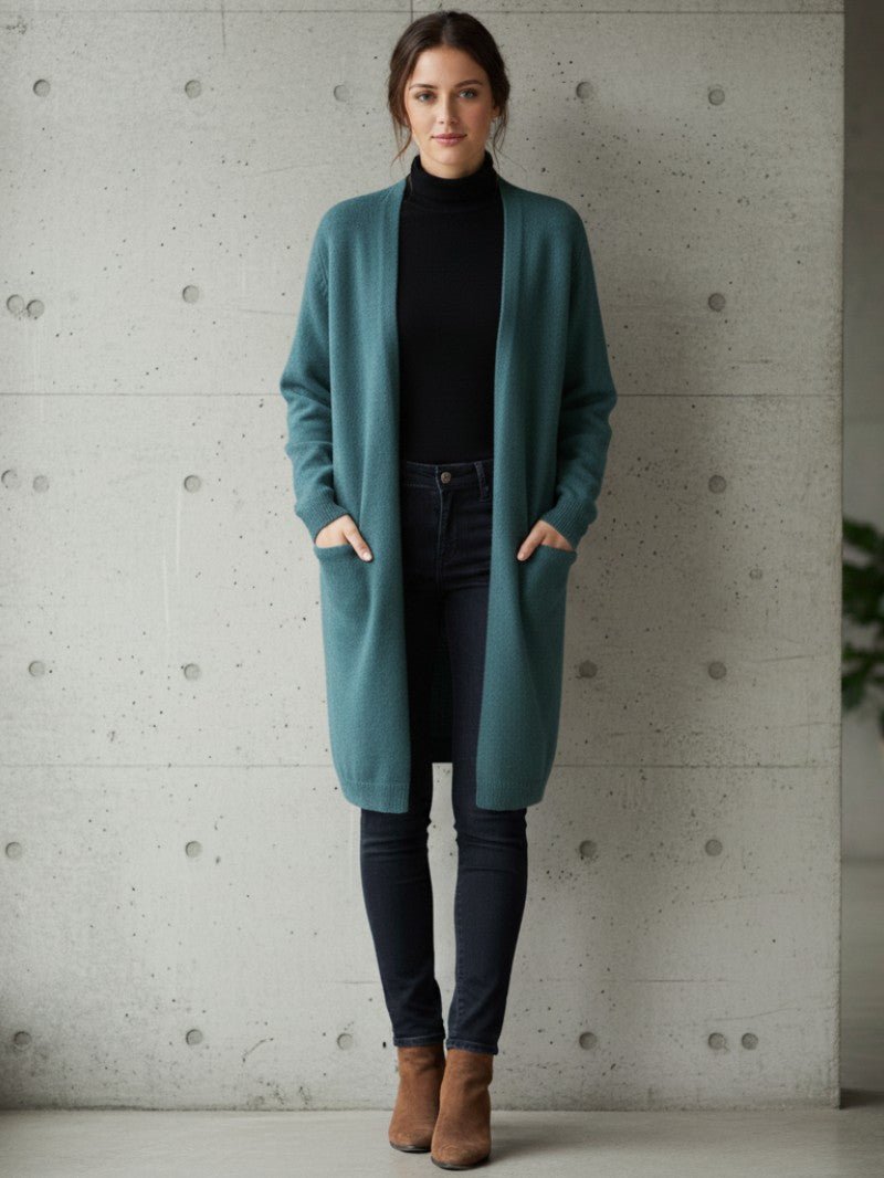 Women’s Longline Knit Cardigan with Pockets - Women Cardigan - Wild Eye Vision