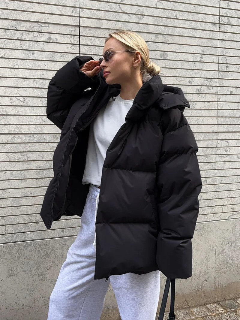 Women’s Oversized High - Neck Puffer Jacket - Women's Puffer Jacket - Wild Eye Vision