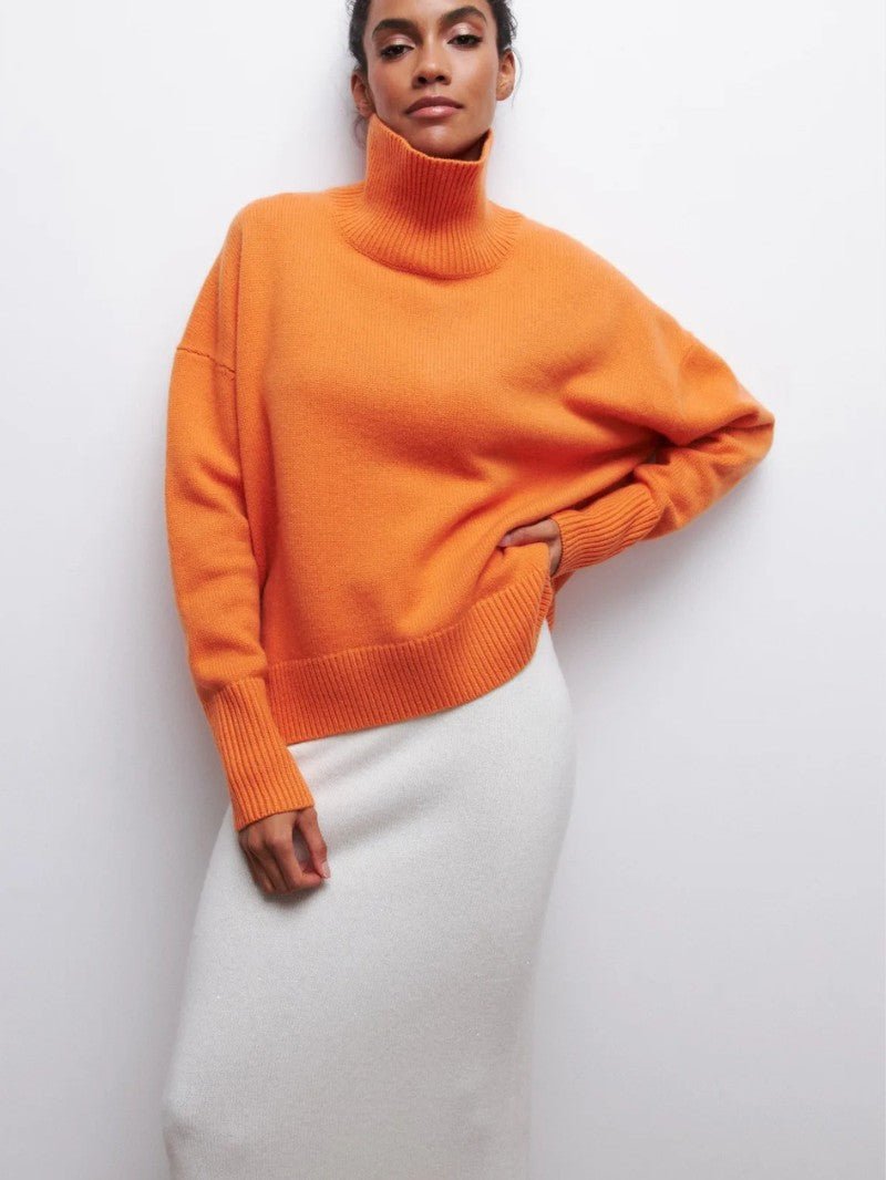 Women’s Oversized Turtleneck Jumper - Women Jumper - Wild Eye Vision