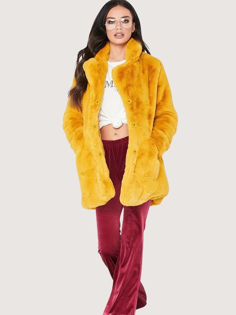 Women's Plush Button Winter Coat - Women's Coat - Wild Eye Vision