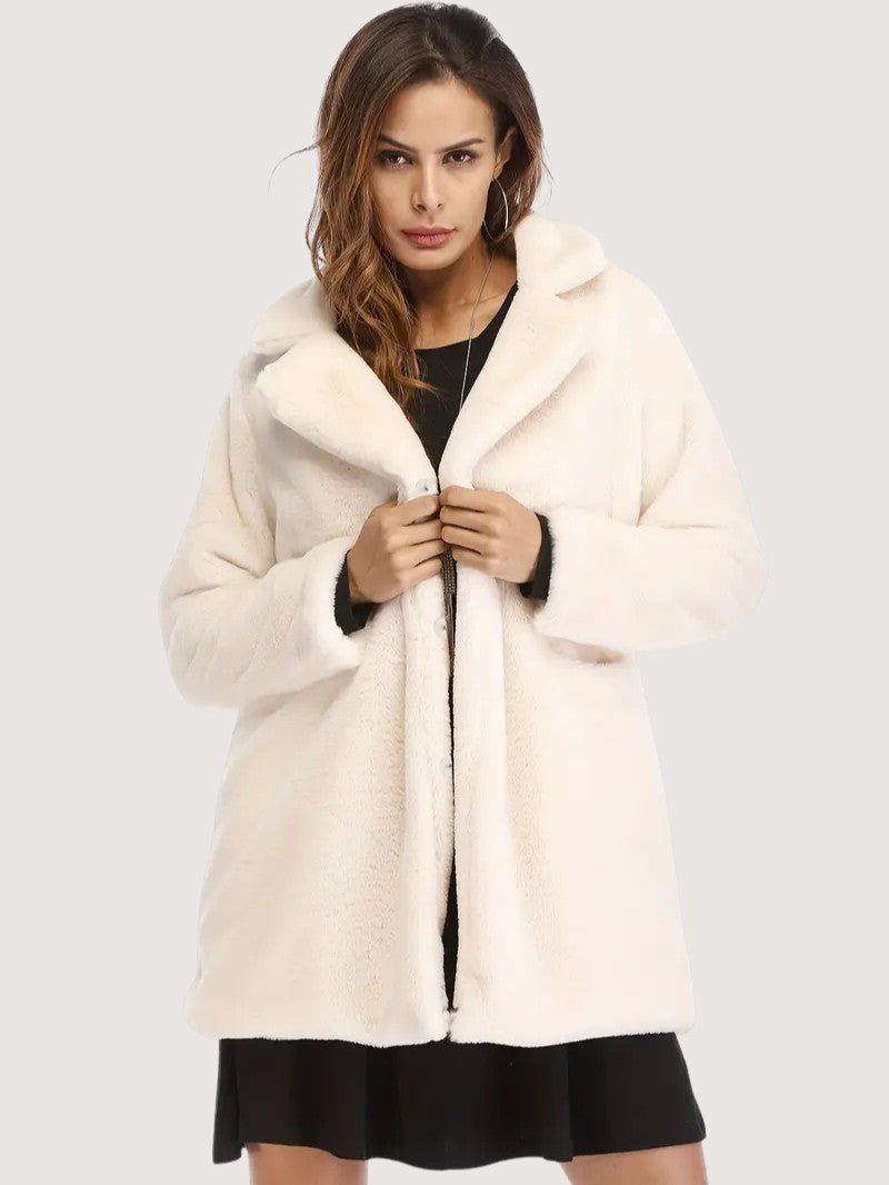 Women's Plush Button Winter Coat - Women's Coat - Wild Eye Vision